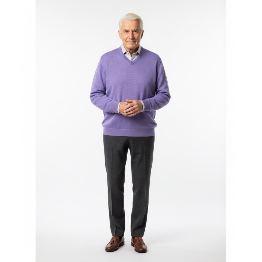 St. Croix Old Money Luxury Collegiate Classic V Neck Wool Comfort Sweater-XL